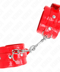 Alternative view of KINK - SHINY HAND CUFFS RED ADJUSTABLE 23-33 CM