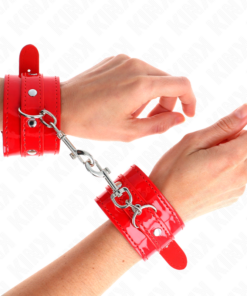 KINK - SHINY HAND CUFFS RED ADJUSTABLE 23-33 CM