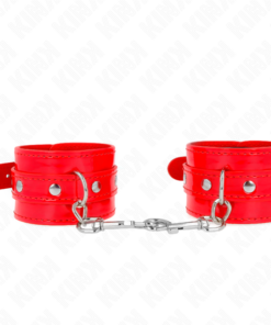 KINK - SHINY HAND CUFFS RED ADJUSTABLE 23-33 CM