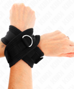 KINK - CROSS CUFFS BLACK 34 X 5.5 CM