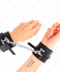 KINK - DELUXE LOCKING WRIST RESTRAINTS BLACK ADJUSTABLE 14.5-21 CM X 6 CM