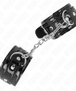 Alternative view of KINK - SHINY NEOPRENE WRIST CUFFS ADJUSTABLE 17-24 CM X 4.5 CM