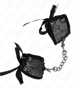 Alternative view of KINK - SCANDAL WRIST RESTRAINTS BLACK LACE DETAILS 24.5 CM X 6.5 CM