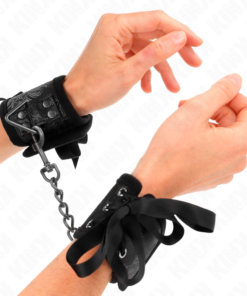 KINK - SCANDAL WRIST RESTRAINTS BLACK LACE DETAILS 24.5 CM X 6.5 CM