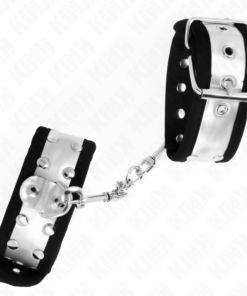 Alternative view of KINK - THIN WRIST RESTRAINTS BLACK / SILVER 30 X 4 CM