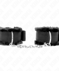 Alternative view of KINK - FURRY LINED WRIST RESTRAINTS BLACK ADJUSTABLE 17-31 CM X 7 CM