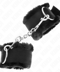Alternative view of KINK - FURRY LINED WRIST RESTRAINTS BLACK ADJUSTABLE 17-31 CM X 7 CM