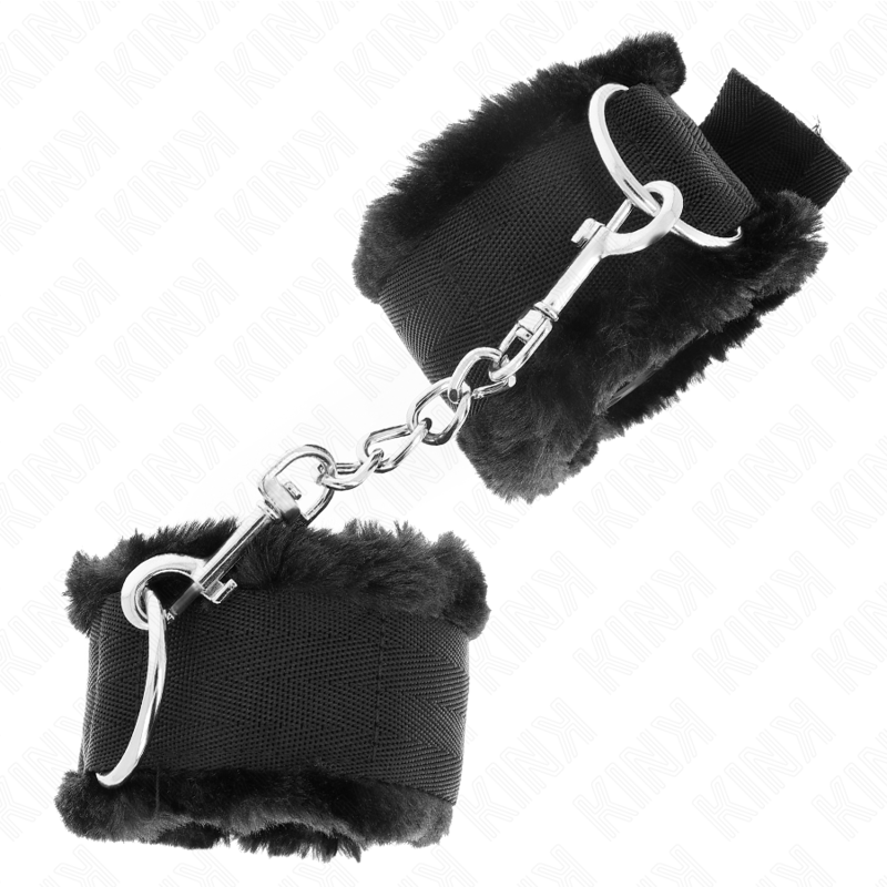KINK - FURRY LINED WRIST RESTRAINTS BLACK ADJUSTABLE 17-31 CM X 7 CM - Image 2