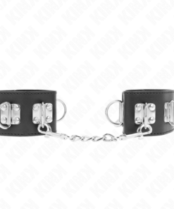 KINK - MULTIPOSITION WRIST RESTRAINTS WITH PADLOCK CLOSURE BLACK ADJUSTABLE 16-23 CM X 5.5 CM