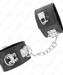 Alternative view of KINK - MULTIPOSITION WRIST RESTRAINTS WITH PADLOCK CLOSURE BLACK ADJUSTABLE 16-23 CM X 5.5 CM