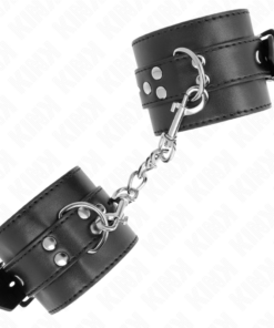 Alternative view of KINK - WRIST RESTRAINTS BLACK WITH BLACK BELT ADJUSTABLE 17-28 CM X 6 CM