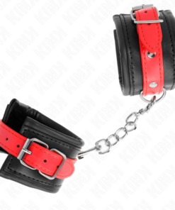 Alternative view of KINK - WRIST RESTRAINTS BLACK WITH RED BELT ADJUSTABLE 17-28 CM X 6 CM