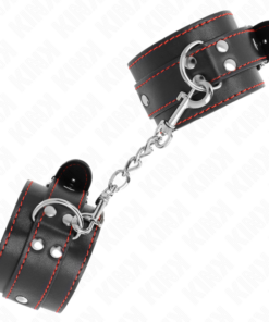 Alternative view of KINK - WRIST RESTRAINTS BLACK WITH RED LINING ADJUSTABLE 20-28 CM X 5.5 CM