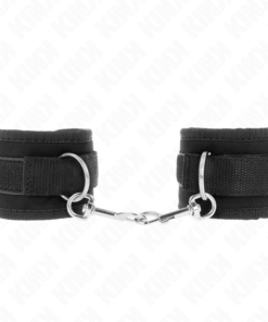 KINK - NYLON BIND HOOKLOOP WRIST RESTRAINTS BLACK MODEL 2 ADJUSTABLE 18-35 CM X 6 CM