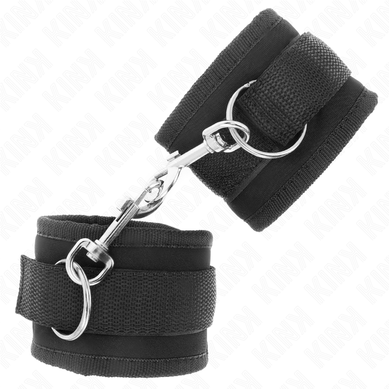 KINK - NYLON BIND HOOKLOOP WRIST RESTRAINTS BLACK MODEL 2 ADJUSTABLE 18-35 CM X 6 CM - Image 3