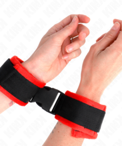 KINK - NYLON BIND HOOKLOOP WRIST RESTRAINTS BLACK MODEL 1 AJDUSTABLE 25-35 CM X 6 CM