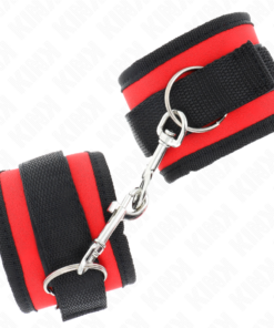 Alternative view of KINK - NYLON BIND HOOKLOOP WRIST RESTRAINTS RED-BLACK MODEL 2 ADJUSTABLE 18-35 CM X 6 CM