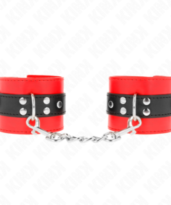 Alternative view of KINK - WRIST RESTRAINTS RED WITH BLACK BELT ADJUSTABLE 17-28 CM X 6 CM