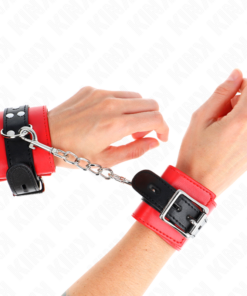 KINK - WRIST RESTRAINTS RED WITH BLACK BELT ADJUSTABLE 17-28 CM X 6 CM