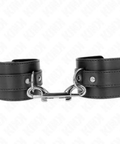 Alternative view of KINK - WRIST RESTRAINTS-SINGLE RIVET ROW AND BIG BUCKLE BLACK ADJUSTABLE 17-28 CM X 5 CM