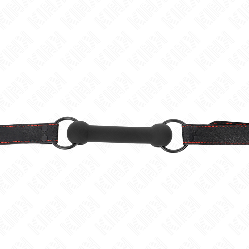 KINK - BONE GAG WITH LEATHERETTE STRAP BLACK ADJUSTABLE 41-57 CM - Image 3