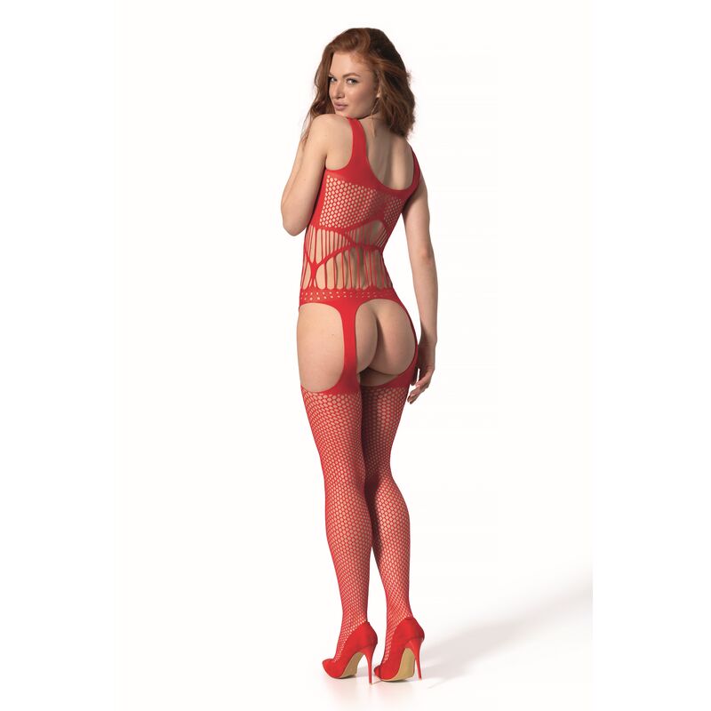 PASSION - BS 106 BODYSTOCKING RED ONE SIZE - Image 2