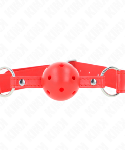 KINK - COMPLETE RED HOLLOW HARD BALL GAG 62 x 2 CM
