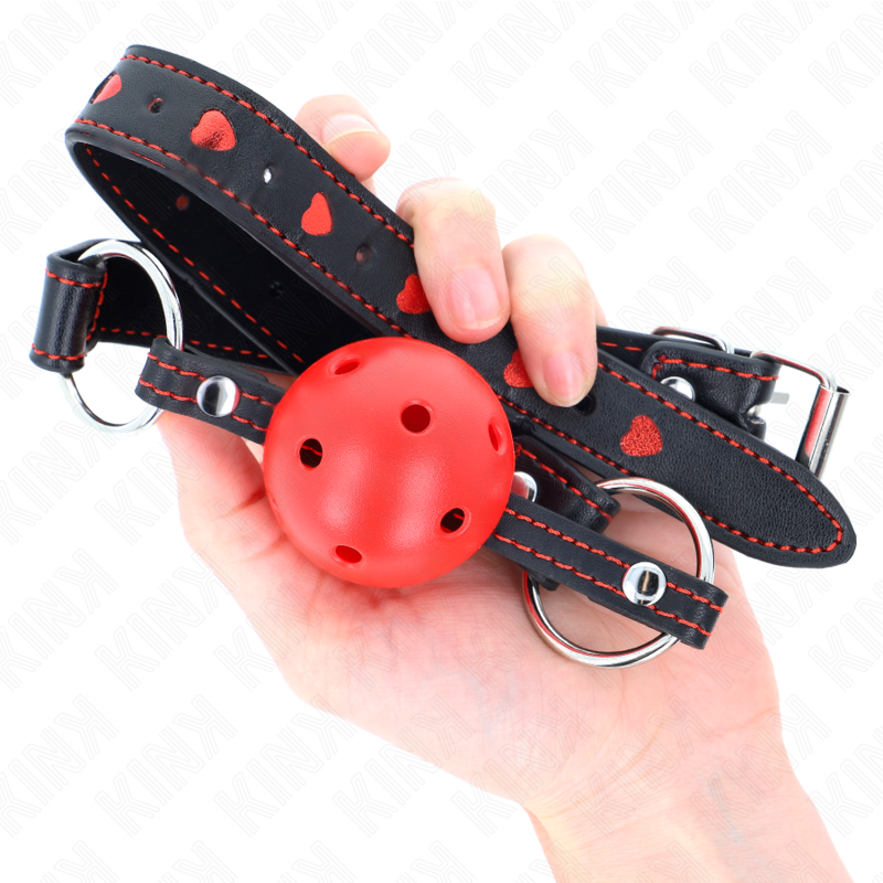 KINK - HOLLOW HARD RED BALL GAG MODEL 2 65 x 2.5 CM - Image 4