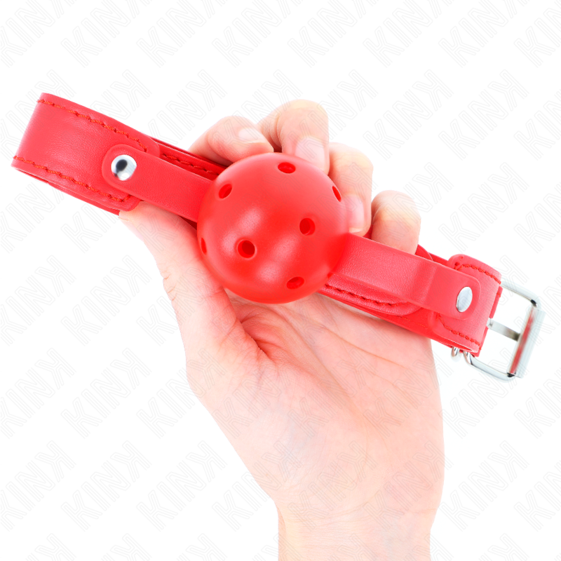 KINK - RED BREATHABLE BALL 4.5 CM GAG 65 x 2.5 CM - Image 3