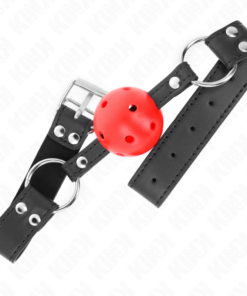 Alternative view of KINK - BREATHABLE BALL 4 CM GAG WITH DOUBLE RIVET LEATHER 62.5 x 2.5 CM ADJUSTABLE 42-58 CM