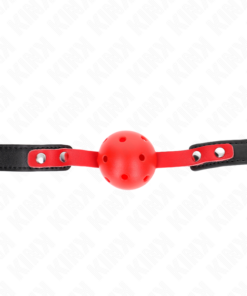 KINK - RED HOLLOW HARD BALL 4 CM GAG BLACK STRAP 60 x 2 CM ADJUSTABLE 37-52 CM