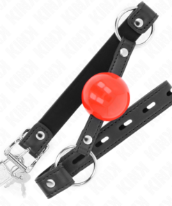 Alternative view of KINK - BALL 4 CM GAG WITH LOCK RED BALL BLACK STRAP 60 x 2 CM