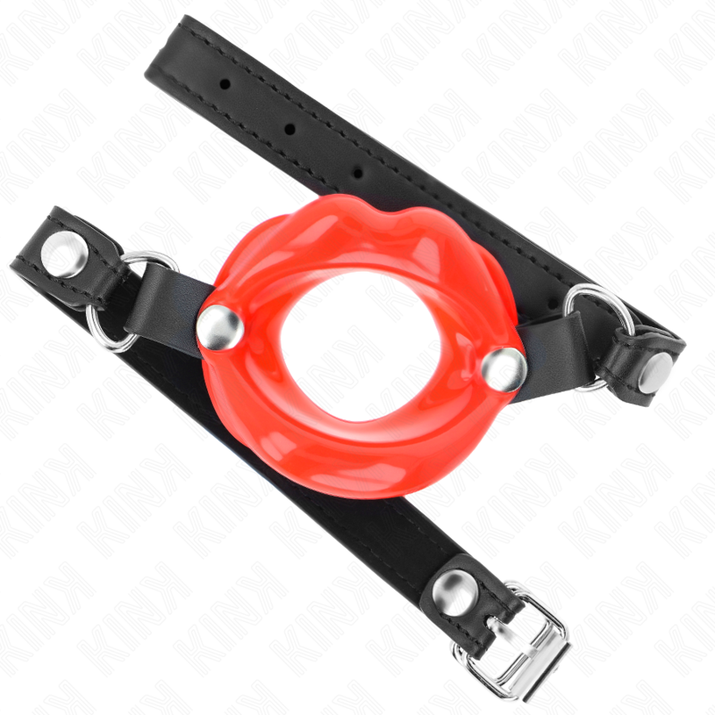 KINK - LIP 8 CM GAG WITH RED LEATHERETTE STRAP 63 x 2 CM ADJUSTABLE 39-58 CM - Image 2