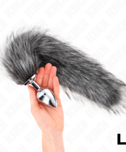 KINK - ANAL PLUG SIZE L 10 X 4 CM WITH SYNTHETIC TAIL 40 CM GREY