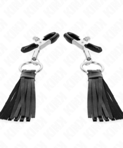 Alternative view of KINK - LEATHERETTE TASSEL NIPPLE CLAMPS 6 CM
