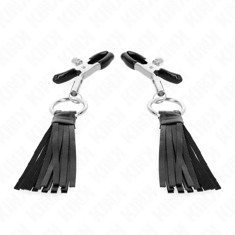 KINK - LEATHERETTE TASSEL NIPPLE CLAMPS 6 CM - Image 2