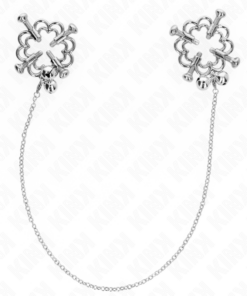 Alternative view of KINK - METAL FLOWER NIPPLE CLAMPS WITH CHAIN