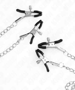 KINK - 4 NIPPLE AND CLIT CLAMPS ADJUSTABLE SILVER