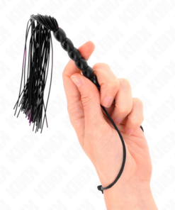 KINK - MINI SILICONE WHIP WITH 6 BLACK BEADS 26 CM