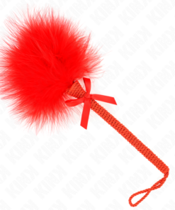 Alternative view of KINK - NYLON ROPE WAND WITH TICKLE FEATHERS AND RED BOW 25 CM