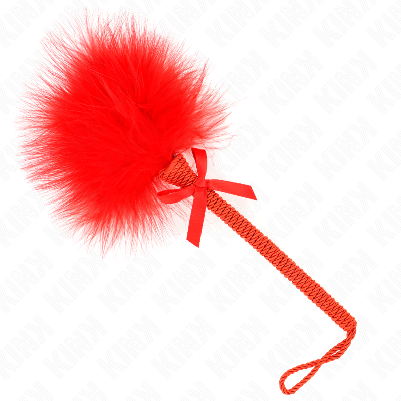 KINK - NYLON ROPE WAND WITH TICKLE FEATHERS AND RED BOW 25 CM - Image 2