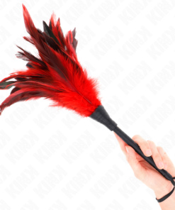 KINK - RED MAIDS HORN SHAPED TICKLE CHICKEN FEATHERS 36 CM