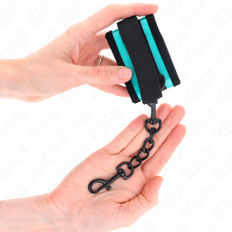 KINK - HOOK AND LOOP NYLON BIND WRIST RESTRAINTS BLACK-BLUE ADJUSTABLE 18-32 CM X 5 CM - Image 4