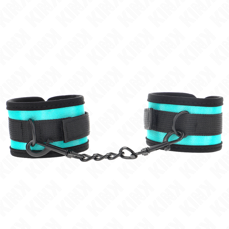 KINK - HOOK AND LOOP NYLON BIND WRIST RESTRAINTS BLACK-BLUE ADJUSTABLE 18-32 CM X 5 CM - Image 2