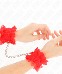 KINK - LACE ELASTIC WRIST RESTRAINTS RED