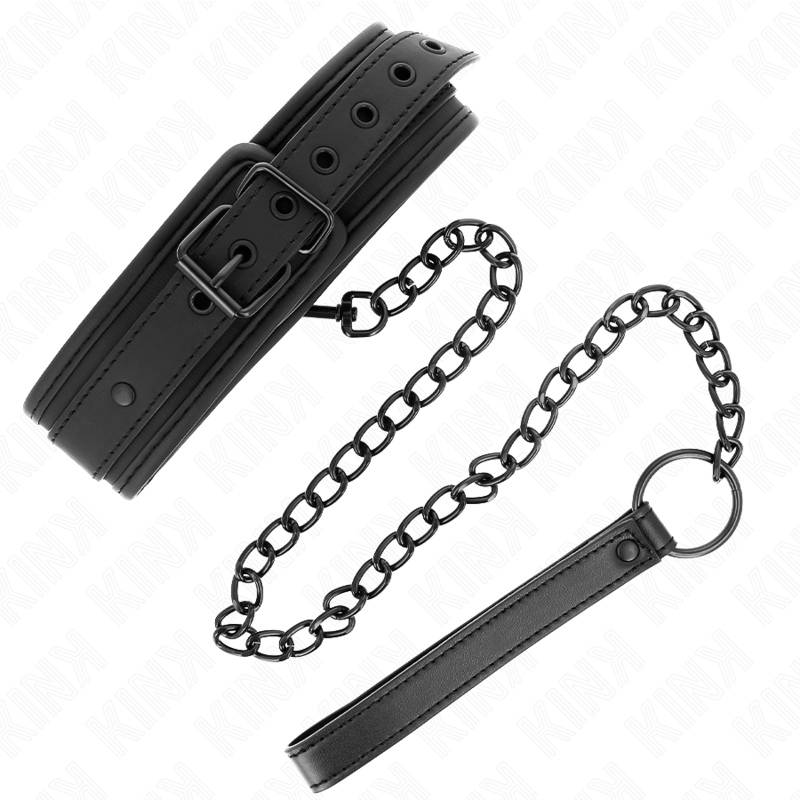 KINK - NEOPRENE BONDAGE COLLAR MODEL 1 WITH BELT 78 CM ADJUSTABLE 37.5 X 49.5 CM - Image 2