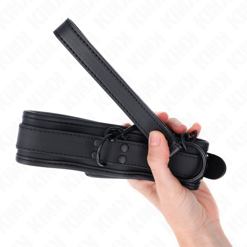 KINK - NEOPRENE BONDAGE COLLAR MODEL 1 WITH BELT 78 CM ADJUSTABLE 37.5 X 49.5 CM - Image 5