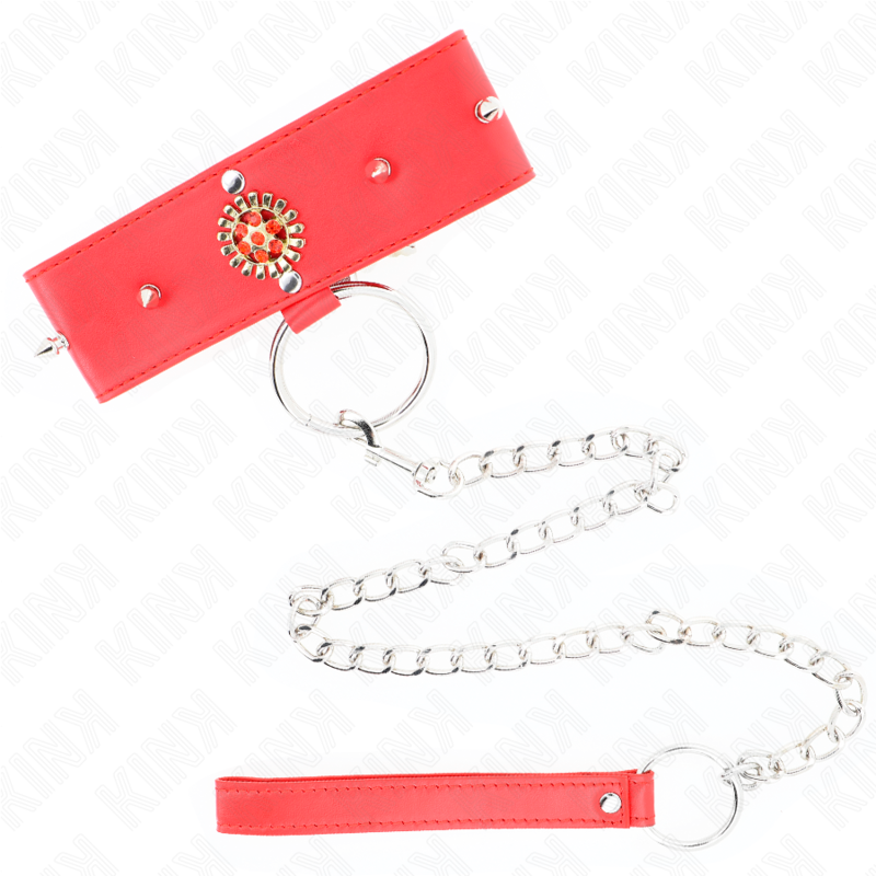 KINK - RED DIAMOND NECKLACE WITH BELT 65 CM AJDUSTABLE 35-51 CM X 7 CM - Image 2