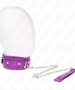 KINK - COLLAR WITH LEASH 65 CM WITH RESTRICTIONS PURPLE 36-42 CM X 5.5 CM
