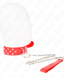 KINK - RING RIVET STRAP NECKLACE WITH BELT 65 CM RED ADJUSTABLE 36-50 CM X 3.8 CM